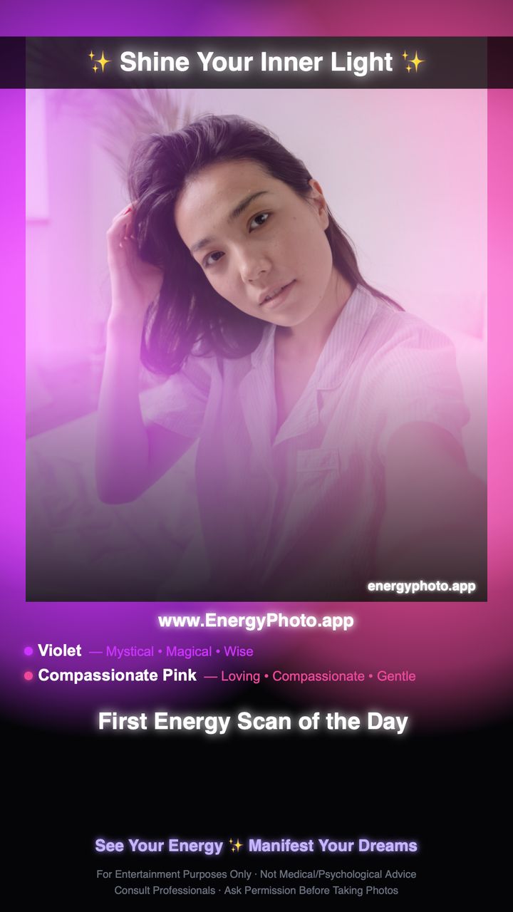 First energy scan of the day — violet and compassionate pink
