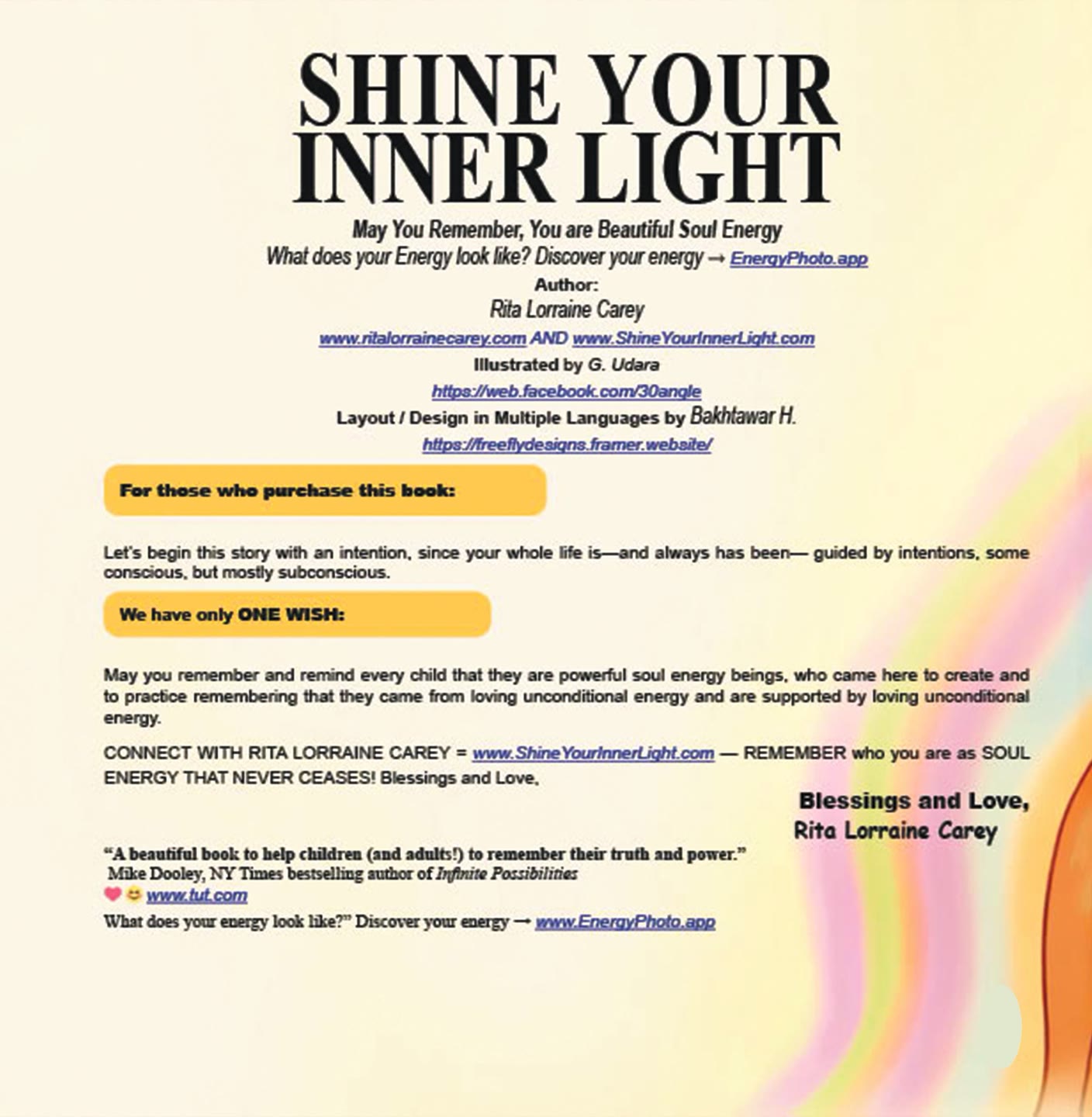 Shine Your Inner Light — back cover