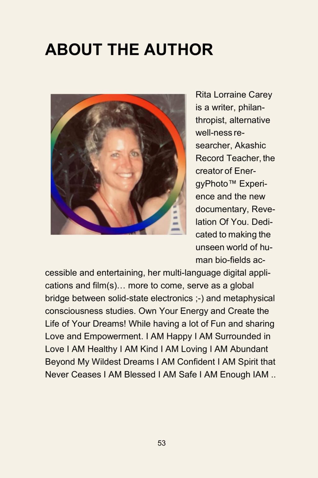 About the author — Rita Lorraine Carey