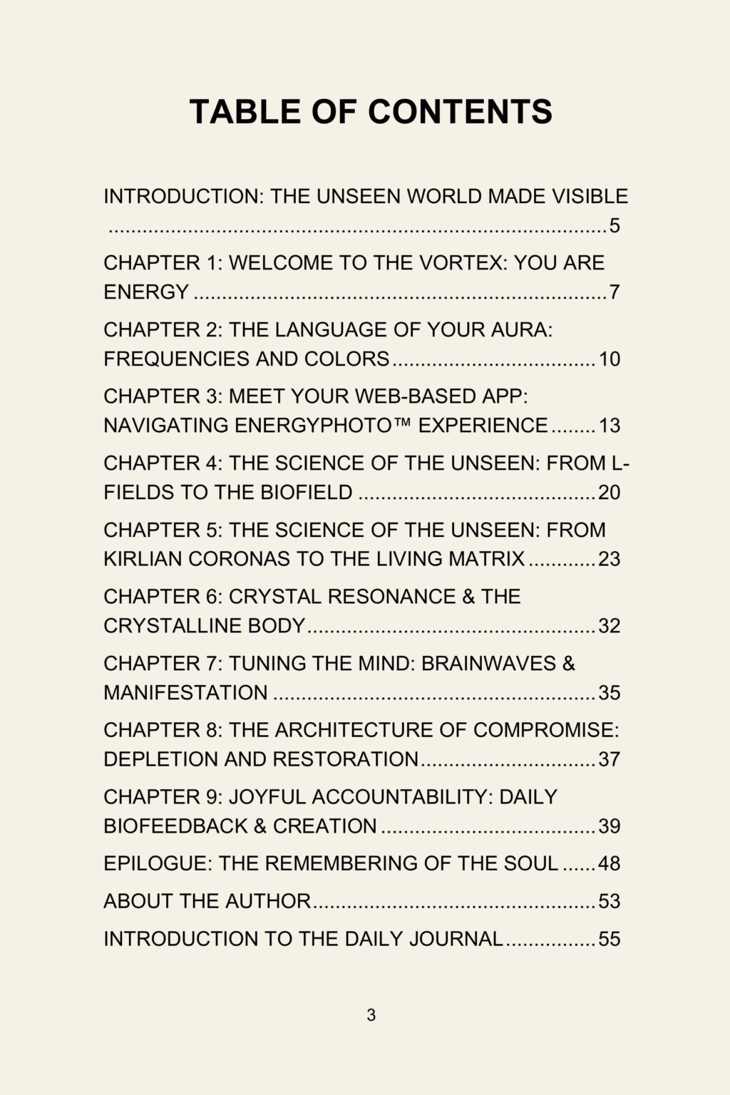 Table of contents