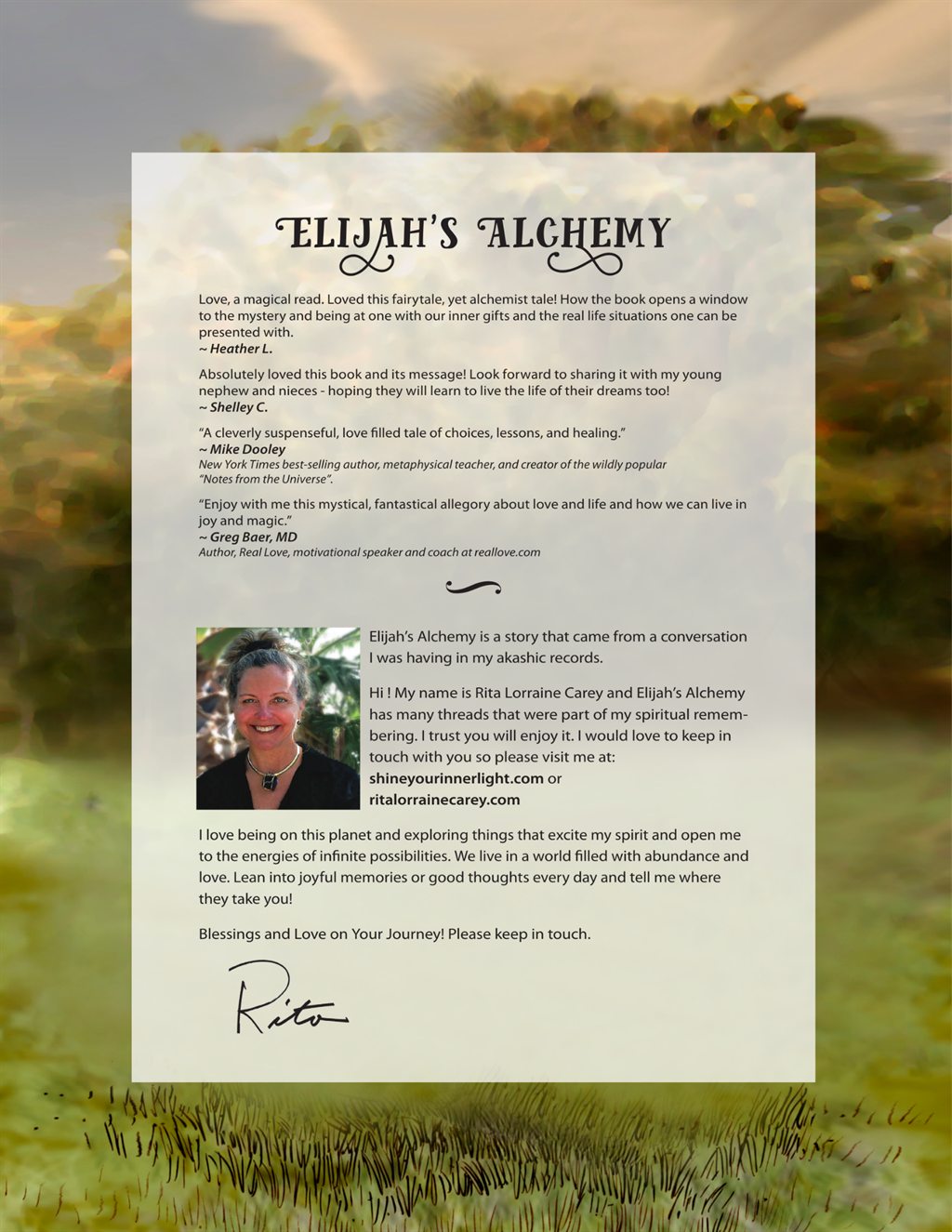 Elijah’s Alchemy — back cover