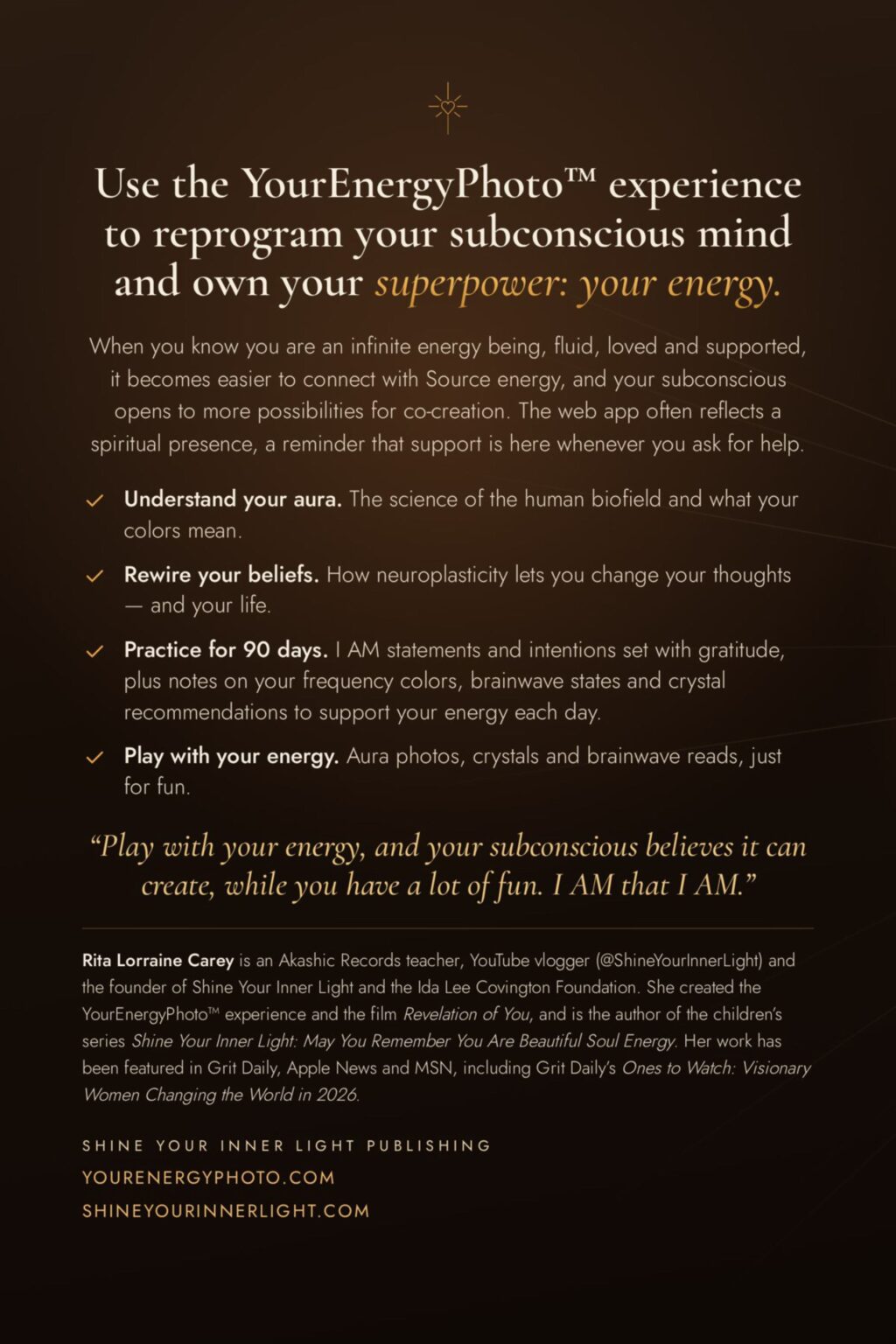Manifest Abundance in All Forms with Your Aura Energy Field — back cover