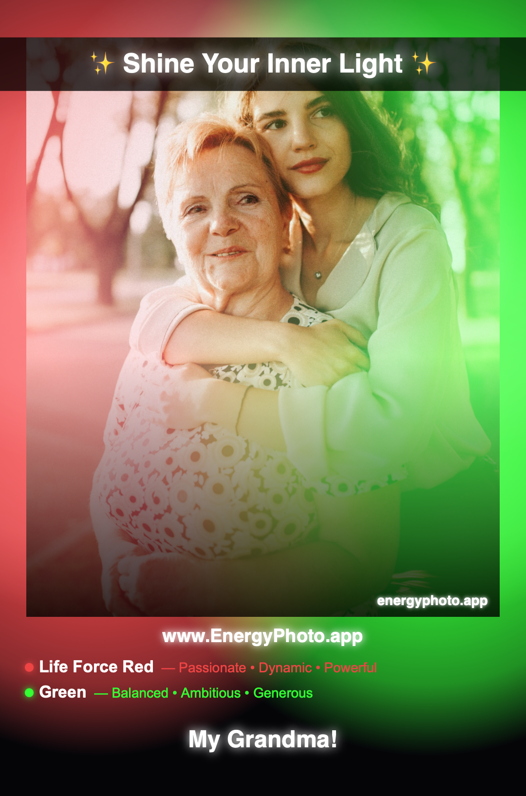 ❤️ Life Force Red💚 GreenPassionate · Balanced · Generous