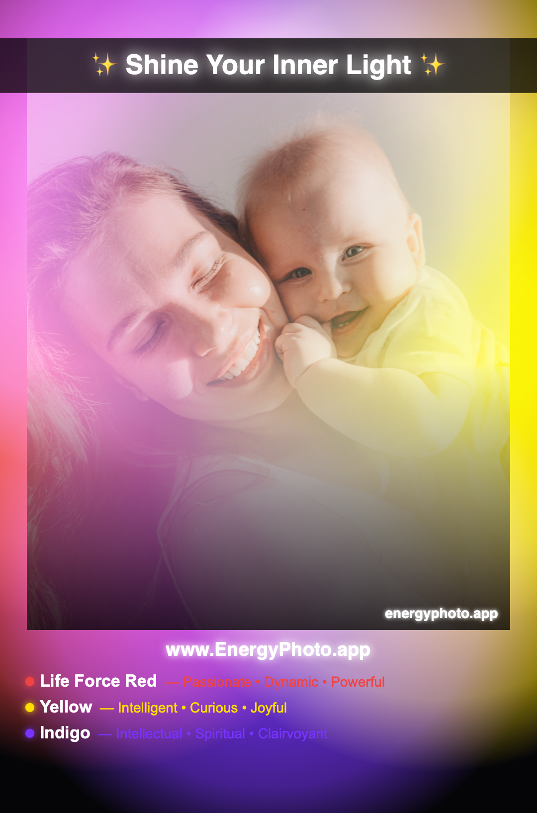 ❤️ Life Force Red💛 Yellow💙 IndigoPassionate · Curious · Spiritual
